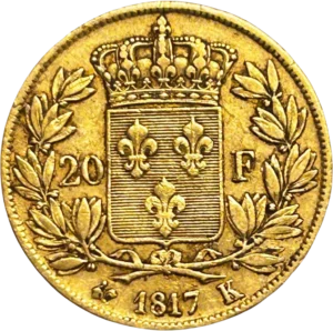 Armoiries dans une couronne de laurier.