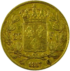 Armoiries dans une couronne de laurier.