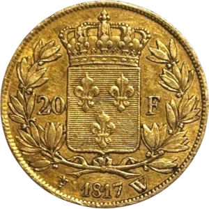 Armoiries dans une couronne de laurier.