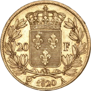 Armoiries dans une couronne de laurier.