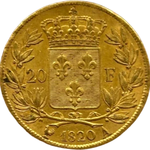 Tête nue de Louis XVIII à droite.