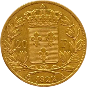 Écu de France couronné dans une couronne de laurier.