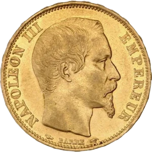 Tête nue de Napoléon III à droite.