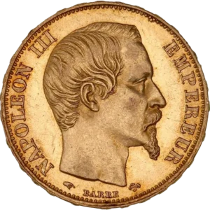 Tête nue de Napoléon III à droite.