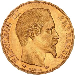 Tête nue de Napoléon III à droite.