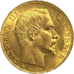 Tête nue de Napoléon III à droite.