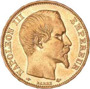 Tête nue de Napoléon III à droite.