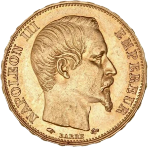 Tête nue de Napoléon III à droite.