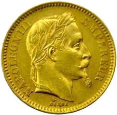 Tête de Napoléon III à droite.