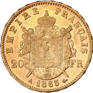 Tête laurée de Napoléon III à droite.