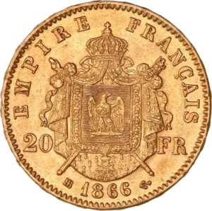 Tête laurée de Napoléon III à droite.