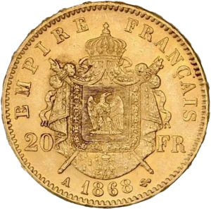 Tête laurée de Napoléon III à droite.