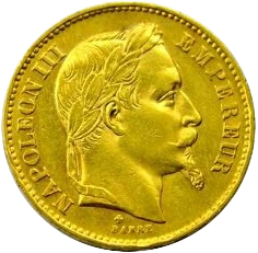 Tête laurée de Napoléon III à droite