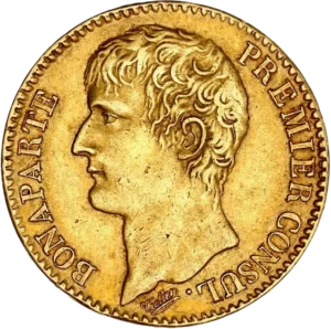 40 francs dans une couronne végétale.