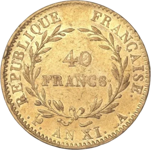 40 francs dans couronne végétale.