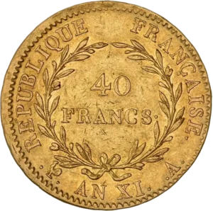 40 francs dans couronne végétale.