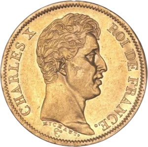 Tête de Charles X à droite.