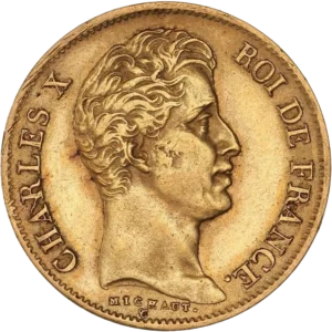 Tête de Charles X à droite.