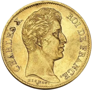 Tête de Charles X à droite.