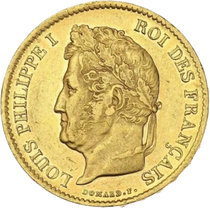Tête laurée de Louis Philippe Ier à gauche.
