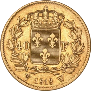 Ecu au lis couronnés entouré d'une couronne végétale.