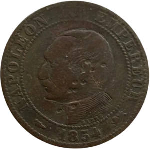 Buste lauré de Napoléon III à gauche.