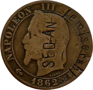 Buste lauré de Napoléon III à gauche.