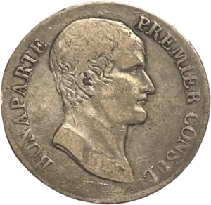 5 francs dans une couronne de laurier.