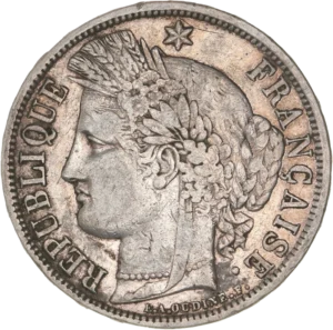 Tête de la déesse Cérès à gauche.