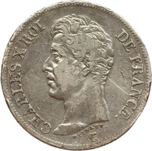 Tête nue de Charles X à gauche.