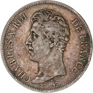 Tête nue de Charles X à gauche.