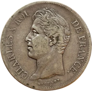 Tête de Charles X à droite.