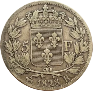 Armoiries couronnées dans une couronne de lauriers.