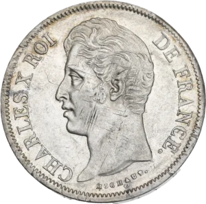 Tête de Charles X à droite.