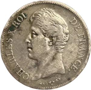 Écu de France couronné et entouré d'une couronne de laurier.