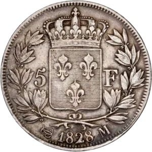 Armoiries couronnées dans une couronne de lauriers.