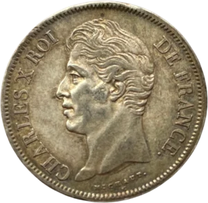 Tête de Charles X à droite.