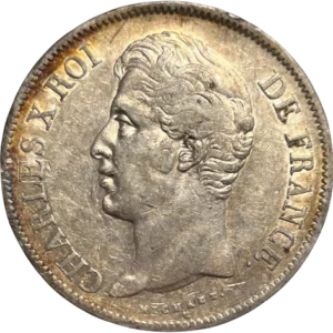 Tête nue de Charles X à gauche.