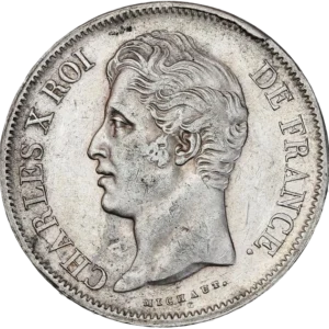 Tête nue de Charles X à gauche.