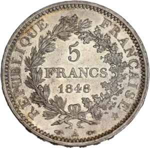 Inscription dans une couronne végétale.