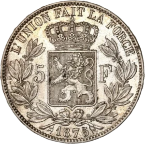 Armoiries couronnées entourées d'une couronne de laurier.