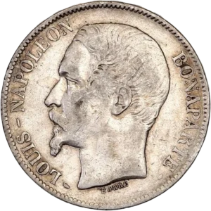 Tête nue de Louis Napoléon à gauche.