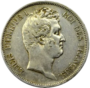 Tête nue de Louis Philippe Ier à droite.