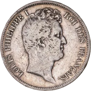 Tête nue de Louis Philippe Ier à droite.