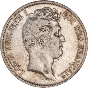 Tête nue de Louis Philippe Ier à droite.
