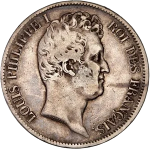 Tête laurée de Louis Philippe Ier à droite.