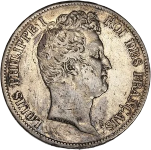 Tête laurée de Louis Philippe Ier à droite.