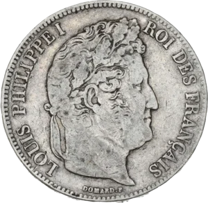 Tête laurée de Louis Philippe Ier à droite.