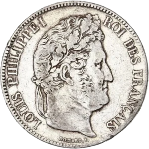 Tête laurée de Louis Philippe Ier à droite.