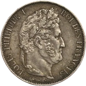 L'inscription "5 francs 1848" entouré d'une couronne de laurier.